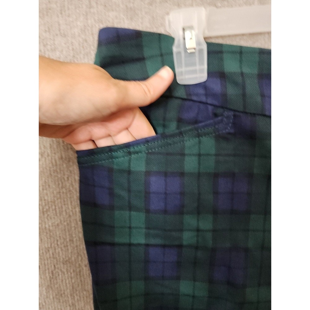 Croft Barrow Effortless Stretch Bootcut Pants Women 24W Long Green Plaid NEW - Picture 3 of 9